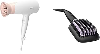 PHILIPS Hair Dryer BHD308/30 1600Watts Thermo-Protect Air-Flower and Philips Heated Hair Straightening Brush BHH880/10, Thermo-Protect Technology with