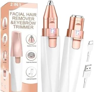 Sk New Painless Lip Hair Removel 2 in 1 Hair Removing White Eyebrow Trimmer 2 in 1 Painless Eyebrow Trimmer and Facial Hair removel 2 in 1 jari Flawle