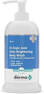 The Derma Co 1% Kojic Acid Daily Brightening Body Wash|With Alpha Arbutin|Reduces Dark Spots,Pigmentation & Blemishes|Up to 24 Hour Hydration|Cleanses