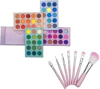 Eyeshadow Palette 60 Colors Mattes And Shimmers High Pigmented Color Board Palette Long Lasting Makeup Palette with 7 PC makeup brushes (8 Items in th