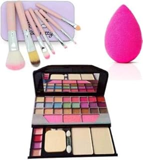 Makeup Kit Tya 6155 7 Pc Kitty Makeup Brush & 1 Sponge puff Combo Set