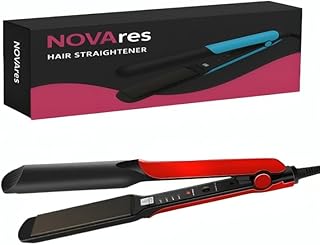 Professional Hair Straightener, Black and Red, Temperature Control