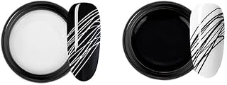 Bolt bee 2pcs Black and White Spider Gel for Nail Art - Elastic, Easy-to-Use Nail Art Combo Set - Long-Lasting Nail Design Supplies for Creative Manic