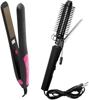 BRONXTON Styling Set for Women, Hair Straightener with Ceramic Coated Plates & Curler Combo (KM328) Professional styling Hair Combo set