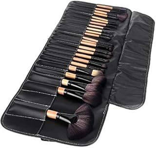 Soft Bristle Makeup Brush Set With Pu Leather Case - Black, 24 Pieces, 24 In 1 Makeup Brush Black
