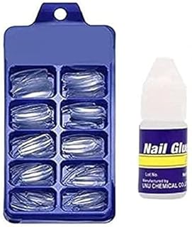 White Artificial Reusable Nails With Super Glue For Girls/Women Combo| Artificial Nail Glue for Fake Nails/Professional Nail Art Glue Manicure Tool Fo