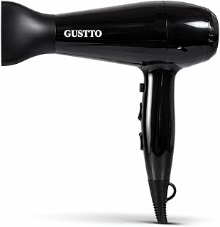 Hair Dryer for Women | Fast Drying, Low Heat Damage, Smooth & Frizz-Free Hair | 1800–2000W Professional Blow Dryer with Cool Shot | Gustto Elevate (Bl