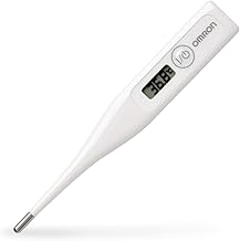 Omron Glass Mc 246 Digital Thermometer With Quick Measurement Of Oral & Underarm Temperature In Celsius & Fahrenheit, Water Resistant For Easy Cleanin