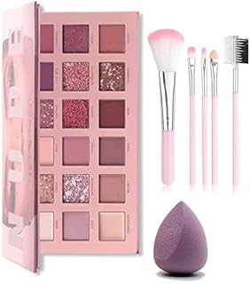 Just Tya | All-in-One Makeup Kit Set | with 18 -Shades Eyeshadow Palette, 5 Premium Makeup Brushes and Beauty Sponge