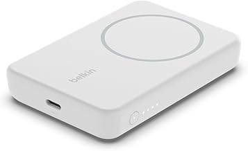 Belkin 5000 mAh Magsafe Wireless Power Bank | 7.5W Wireless Fast Charging | Compatible w/iPhone 17, Air, Pro, ProMax, AirPods, Google Pixel 10, etc. |