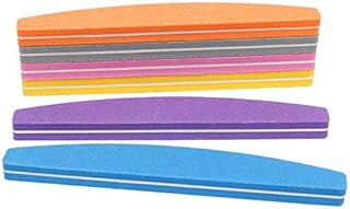 Combo of 6 Multi-Color Nail Buffers 100/180 Grit | Half-Moon Shape Buffer for Nail Art, Manicure & Pedicure | Professional Nail Filing & Shaping Tool