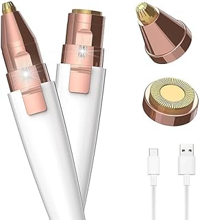 2 in 1 Portable eyebrow trimmer for epilator, facial hair remover for Unisex,Face, Lips, Nose Hair Removal Electric epilator,Professional Painless Per