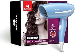 Havells 1000 Watts Hair Dryer, 2 Heat Settings (Hot/Warm), Over Heat Protection | Gentle & Efficient Drying | Style your Hair Perfectly
