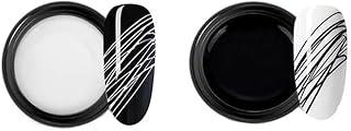Kreni Black and White Spider Gel for Nail Art - Elastic, Easy-to-Use Nail Art Combo Set - Long-Lasting Nail Design Supplies for Creative Manicures and