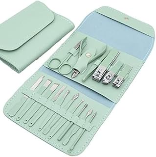 VOXEL® 16-in-1 Professional Manicure & Pedicure Grooming Kit for Men & Women | Stainless Steel Nail Cutter Set with Travel Case – Face, Nail, Foot, Ey