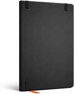 Premium PU Leather Hardcover Diary Notebook with Elastic Closure Band & Ribbon Bookmark, Smooth Lined Pages Journal for Office, School, Daily Writing