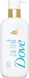 DOVE Exfoliate Away Serum Body Wash, 300 ml, for Refined and Silky Skin, with 4% Refining Serum + AHA, Dermatologist Co-Created, Paraben & SLS Free