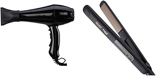 Wahl Virtual Bundle-5439-024 Super Dry Professional Styling Hair Dryer, Black+India Argan Oil Infused Straightener (Multicolor) - 2000 Watts