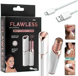 Lip Hair Removal Eyebrow Epilator Rechargeable Hair Removal Electric Shaver Ladies Razor for Cordless USB Rechargeable Shaver (White) Nil Exporttanza-