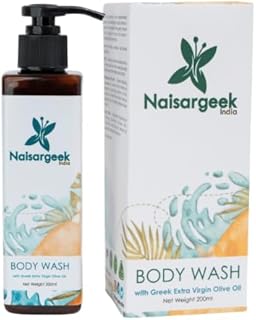 Body Wash 200 ml | Natural Body wash with Greek Extra Virgin Olive Oil, Goat's Milk, Himalayan Pink Salt and Moringa | Gentle cleansing and conditioni