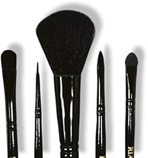 RIANZ Makeup Brush Cosmetic Brushes Kit - Black - Set of 5