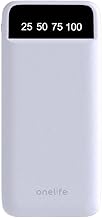 One Life Ultra Slim 10000 mAh 12W Fast Charging Power Bank | 2 USB Output |Type B & Type C Input | External Battery Pack with LED Indicator for iPhone