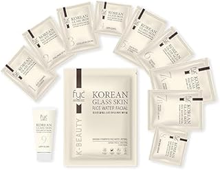 FYC Professional Korean Glass Skin Rice Water Facial Kit – 9 Step Brightening, Hydrating & Anti-Ageing Facial Kit for Women | Bridal Glow, Whitening &