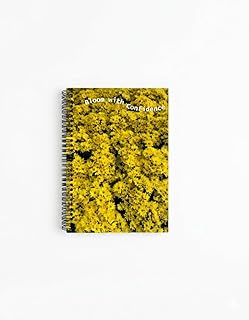 Yellow Floral Spiral Notebook - Bloom with Confidence Hardcover Journal - 120 Lined Pages for School, Office & Personal Journaling - Large A5 Aestheti