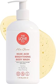 The Love Co Kojic Acid Brightening Body Wash 236ml | Body Wash for Tan Removal, Dark Spots & Uneven Skin Tone | With Niacinamide & Turmeric | Hydratin