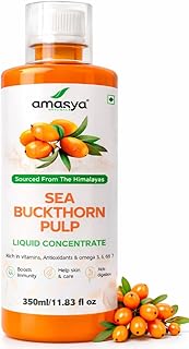 AMASYA NATURALS Himalayan Sea Buckthorn Juice | Omega 3, 6 ,7 & 9 | Immunity Booster | Heart Health, Gut Health & Skin Glow Support | Cold-Pressed Hea