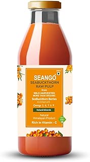 SEANGO Seabuckthorn Raw Pulp | Himalayan Sea Buckthorn Juice | Rich in Vitamin C & Omega 3-6-7-9 | Organic, Natural Health Drink 300ml | pack of 1