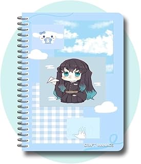 CRAFT MANIACS Muichiro Chibi Demon Slayer A5 Sized Ruled 120 Pages Matt Laminated Notebook For Anime Lovers