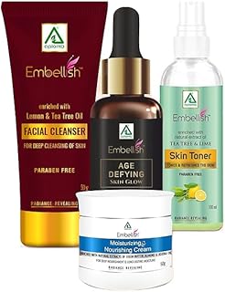 Aplomb Face Care Gift Set for Women & Men | Age-Defying Serum, Facial Cleanser, Skin Toner & Nourishing Cream | Daily Skincare Routine Combo – Pack of