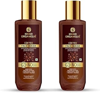 Khadi Organique Coffee Face Wash with Coffee Bean, Algae & Seaweed | Natural Deep Cleansing & Exfoliating Face Cleanser for Tan Removal, Reduce Pigmen