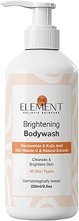 The Element Brightening Body Wash with Niacinamide, Kojic Acid, Vitamin C, Papaya & Licorice Extracts, Tan Removal & Skin Brightening