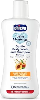 Chicco Baby Moments Gentle Body Wash And Shampoo For Rich Moisturised Skin & Soft Hair 200ml