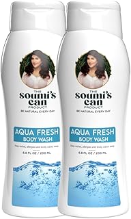 "THE SOUMI'S CAN PRODUCT Aqua Fresh Body Wash with Lemon Grass Extract, Chamomile Flower Extract, Mint Extract for Day-Long Cooling, Refreshing Skin &