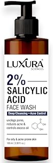 Luxura Sciences 2% Salicylic Acid Face Wash with Niacinamide, Aloe Vera & Tea Tree for Acne, Blemishes & Hyperpigmentation Control