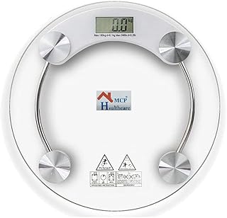 Dr. Care Digital Glass Weighing Machine Round Personal, Body Fitness Weighing Scale, Digital Weighing Scale for Body Weight (8mm), Multicolor