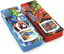 Superhero Calculator Pencil Box Multipurpose Magnetic Pencil Box with Calculator & Dual Sharpener for Girls & Boys Geometry Box Pencil Case Comapas Bo