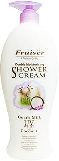 Fruiser Double Moisturising Shower Cream 1000 ML | UV White With Coconut Extract | Deep Hydration Body Wash for Soft & Smooth Skin | Nourishing Daily