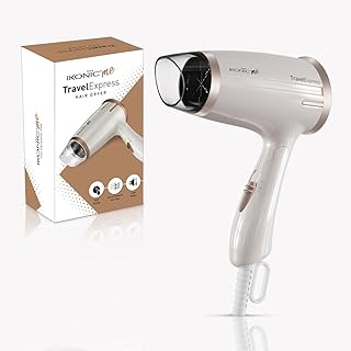 Ikonic Travel Express Foldable Hair Dryer Adustable Two Speed Setting Fast Drying 1400Watt, Compact Design Travel Friendly, All Hair Type, For Men & W