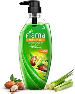 Fiama Body Wash Shower Gel Lemongrass & Jojoba, 500ml, Body Wash for Women and Men with Skin Conditioners for Smooth & Moisurised Skin, Suitable for A