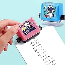 kidivo Addition + Subtraction Double Head Roller Stamp Math Digital 2 in 1 Practice Roller Stamp with Ink for Preschool Home School Supplies for Child