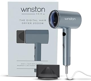 Winston Digital Smart Ionic Hair Dryer 2000 Watts Fast Drying with LED Display, Dual Speed & Heat Settings, All Hair Types, Lightweight