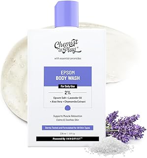 Chemist At Play Epsom Salt Body Wash | Relaxes Muscle Stiffness | Eases Post Workout Soreness | Reduces Stress | 2% Epsom Salt, Lavender Oil & Aloe Ve