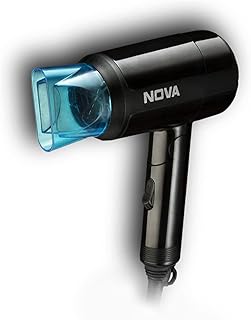 Nova NHP 8105 1200 Watts Hot & Cold Foldable Hair Dryer for Women (Black)