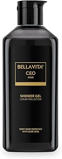 BELLAVITA CEO Man Body Wash 250ml Refreshing Shower Gel for Men | Deep Cleansing, Hydrating and Moisturising Skin with Aloe Vera & Charcoal Powder