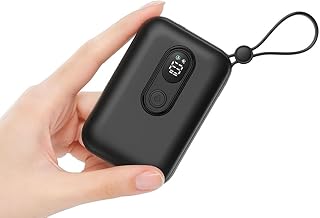 Power Bank 10000mAh | 22.5W Super Fast Charger with LED Screen | Inbuilt Cable & Dual Output for All Smartphones_Black