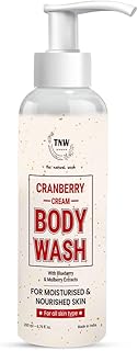 TNW-The Natural Wash Cranberry Cream Body Wash | Brightens | Moisturises | Healthy looking skin | Daily skin care | 200ml